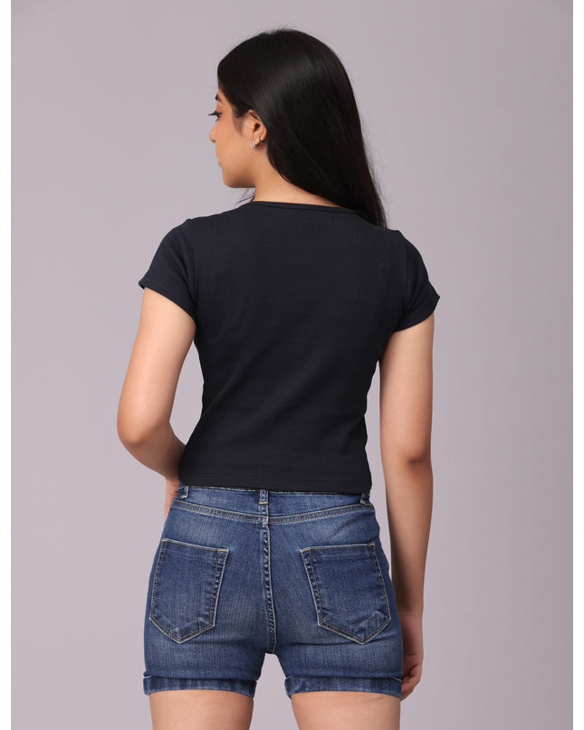 Navy Crop Tshirt: Online Store