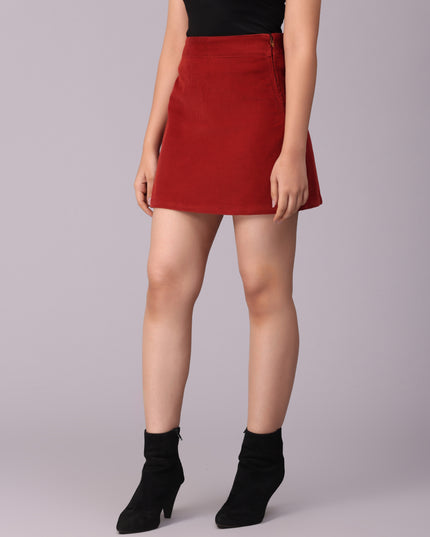 Buy Corduroy Mini Skirt Rust online