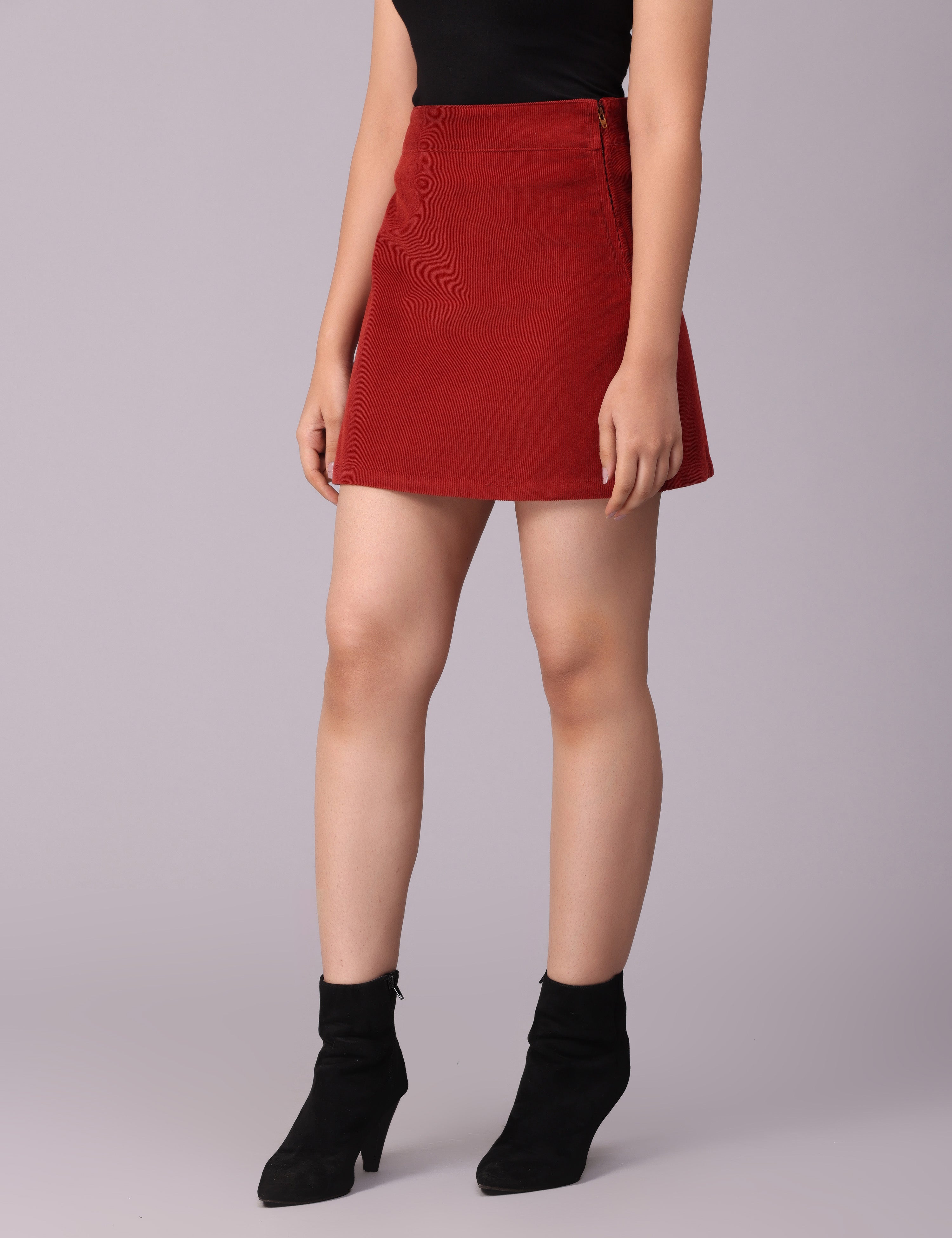 Corduroy Mini Skirt Rust – GENZEE - Main Image