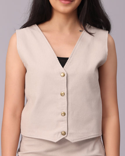 Buy Beige Corduroy Vest online