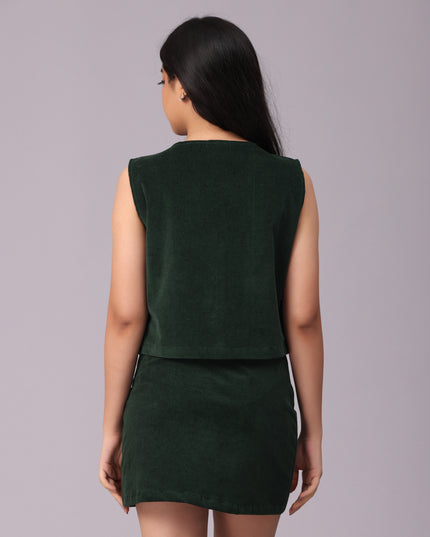 Upgrade Your Style: Green Corduroy Vest Available