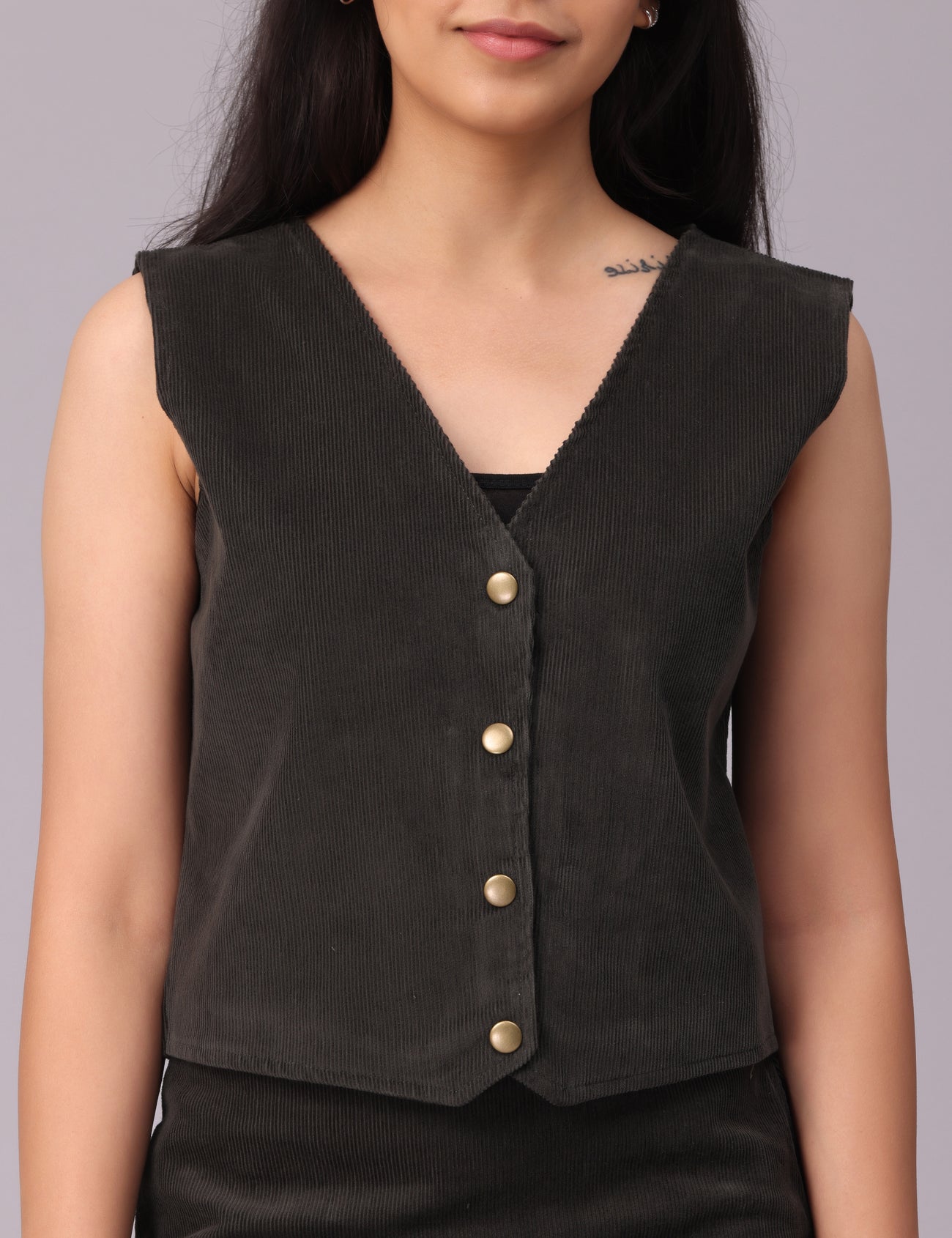 Military Green Corduroy Vest