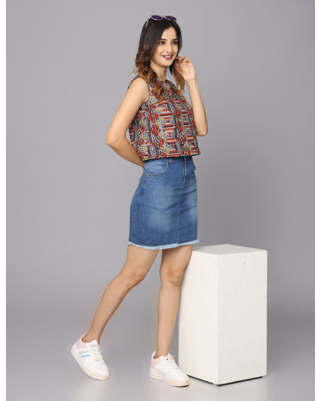 Shop Printed Sleeveless Crop Top online