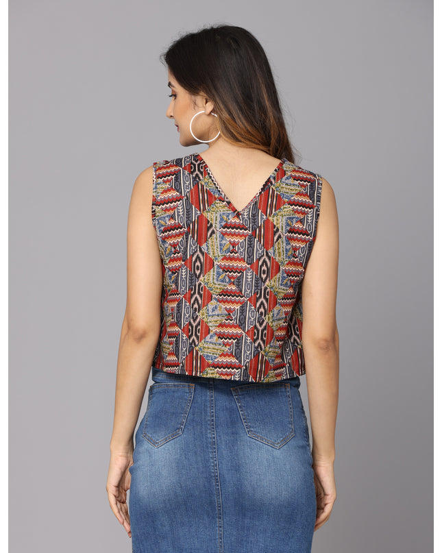 Browse our online store for Printed Sleeveless Crop Tops!