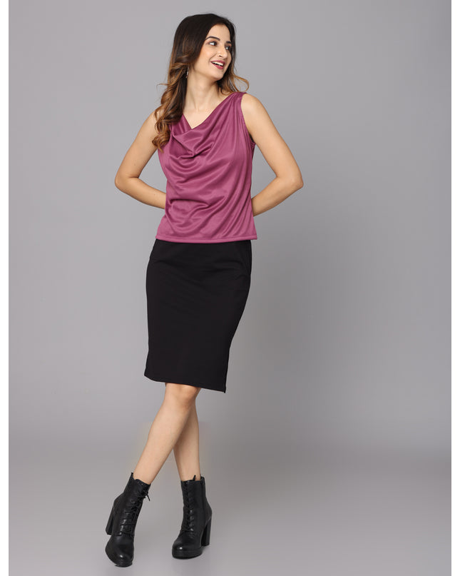 Shop Wine Cowl Neck Top online