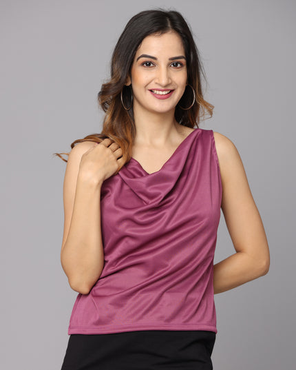 Explore: Wine Cowl Neck Top