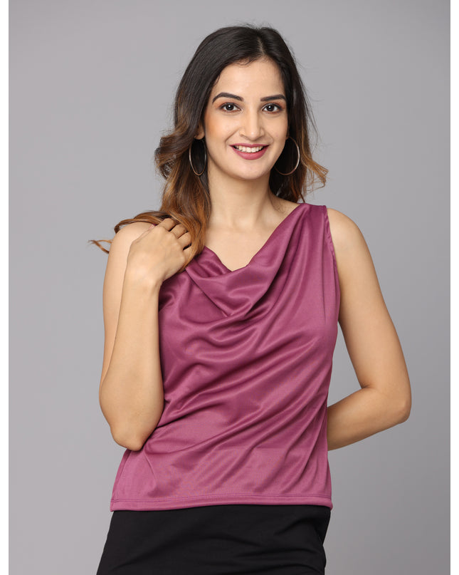 Explore: Wine Cowl Neck Top