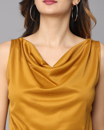 Get your hands on a chic Mustard Cowl Neck Top through online shopping