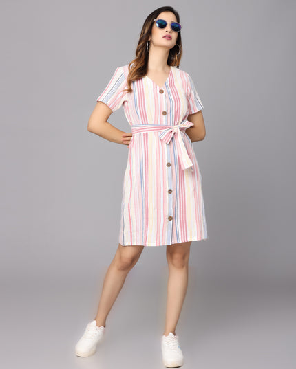 Effortless Style: Striped Cotton Shirt Dress (Shop Online!)
