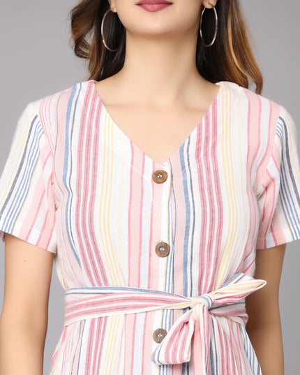 Effortless Chic: Striped Cotton Shirt Dress (Shop Online!) 