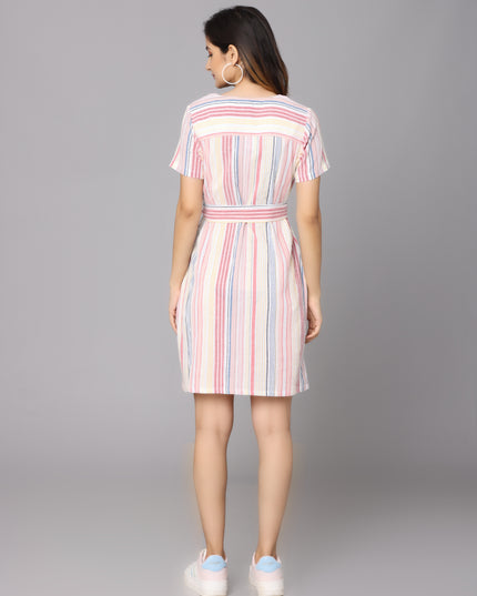 Shop Striped Cotton Shirt Dress online