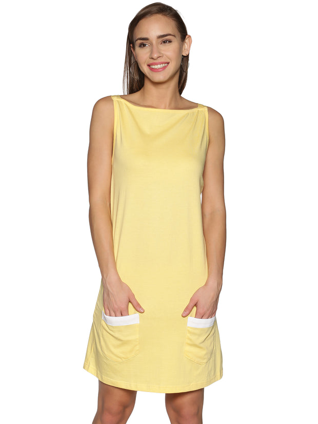 Knit Apron Dress Lemon