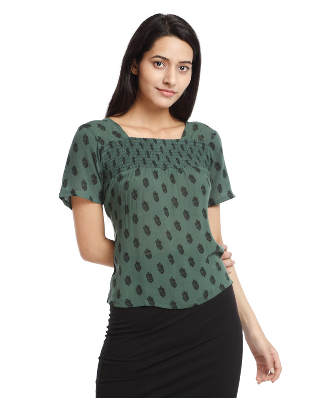 Buy Green Smocking Top online