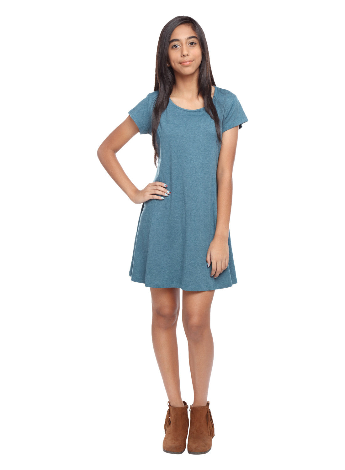 Teal Short Knit Dress - GENZEE