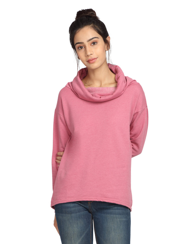 Buy Pink Scarf Neck Sweatshirt online
