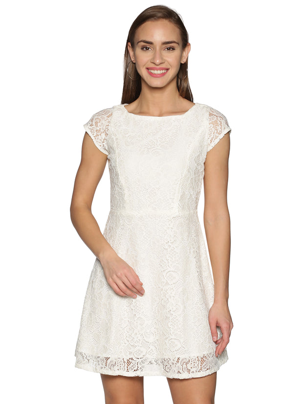 White Net Lace Dress