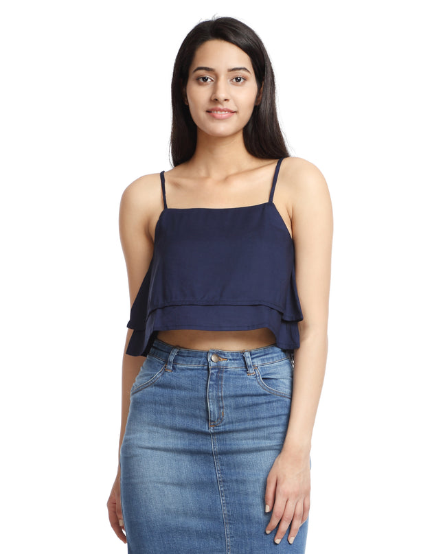 Buy Layered crop top Blue online