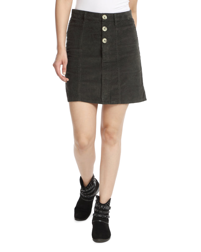 Buy Military Green Corduroy Skirt online