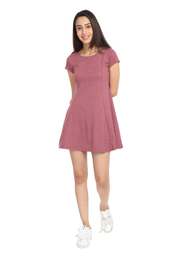 Melange Rose Short Knit Dress - GENZEE