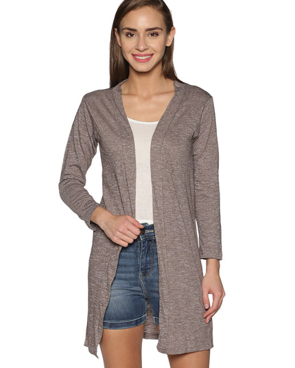 Buy Brown Knit Long Shrug online