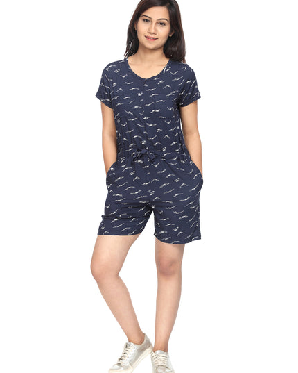 Shop Navy Blue Woven Jumpsuit online
