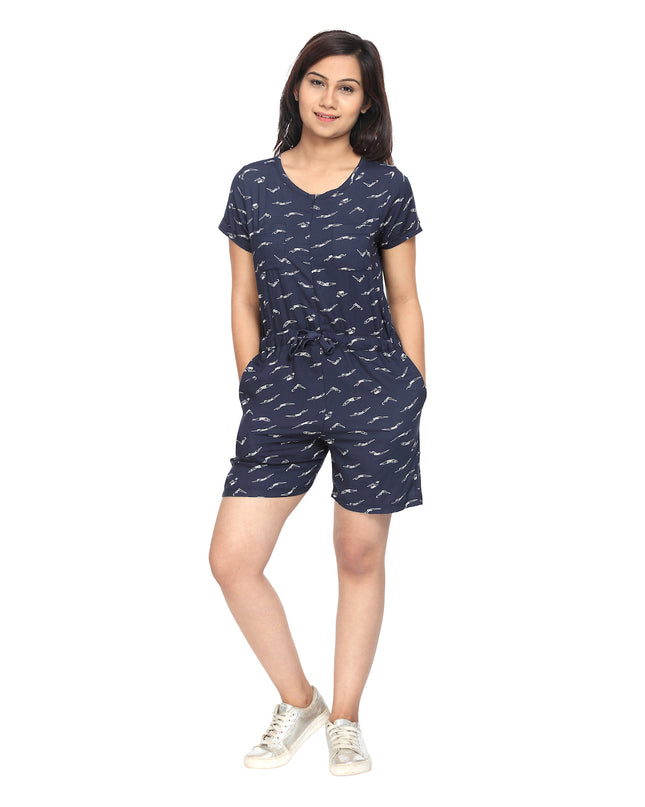 Shop Navy Blue Woven Jumpsuit online