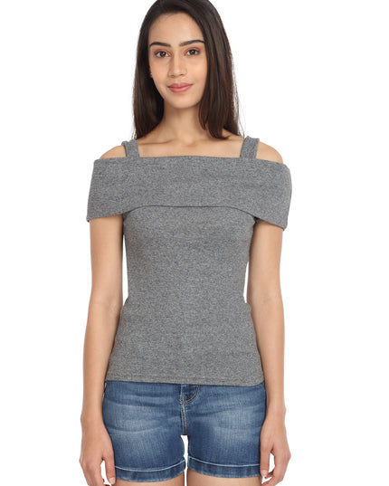 Grey Fold-Over Top - GENZEE