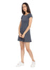Melange Navy Short Knit Dress - GENZEE
