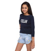 Navy Blue Knit Crop Tee   (Stellar) - GENZEE