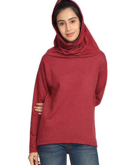 Shop Maroon Scarf Neck Sweatshirt online