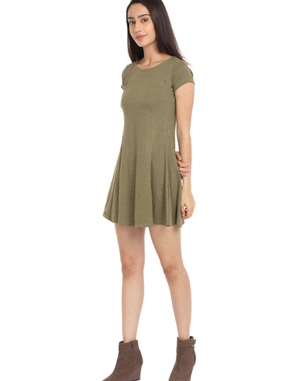Shop Melange Olive Short Knit Dress online