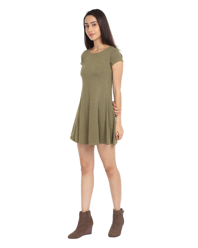 Shop Melange Olive Short Knit Dress online