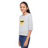 Grey Knit Crop Tee   (Cool Emoji) - GENZEE