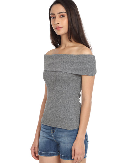 Grey Fold-Over Top - GENZEE