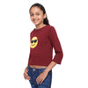 Maroon Knit Crop Tee   (Cool Emoji) - GENZEE