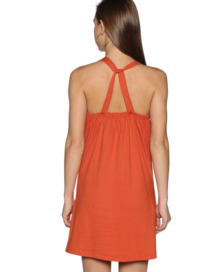 Effortless Style: Rust Knit Apron Dress (Shop Online)