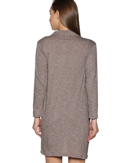 Brown knit long shrug – a stylish addition to your wardrobe