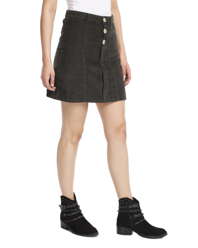 Military Green Corduroy Skirt - Purchase Online!