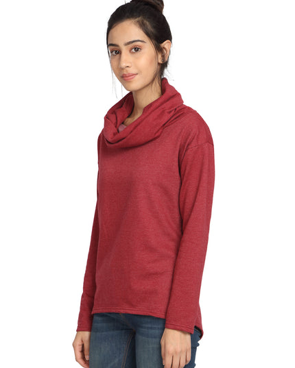 Online purchase of Maroon Scarf Neck Sweatshirt