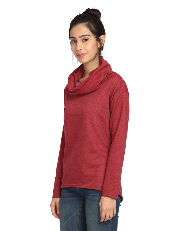 Online purchase of Maroon Scarf Neck Sweatshirt