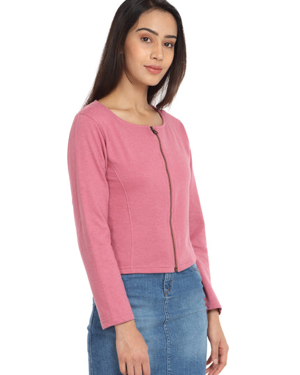 Chic Short Knit Jacket in Rose - Available Online