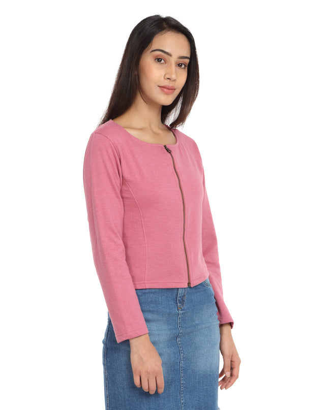Chic Short Knit Jacket in Rose - Available Online