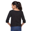 Black Crop Tee with Comfort Food Print - GENZEE
