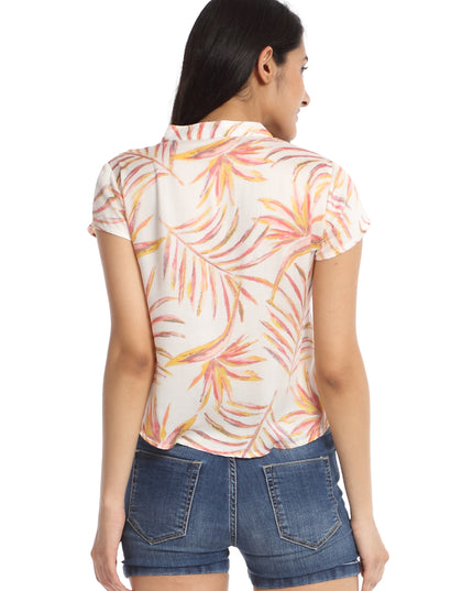 White Print Cotton Top