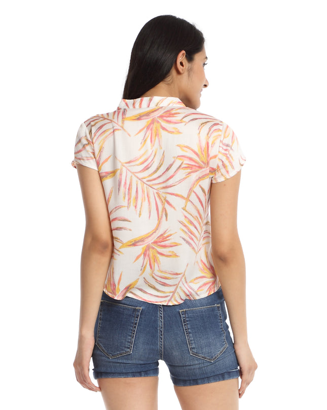 White Print Cotton Top