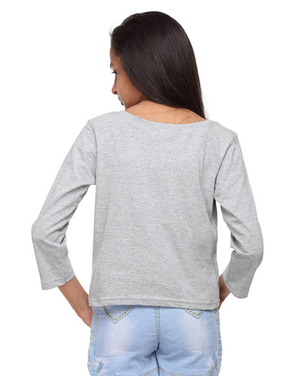 Grey Knit Crop Tee   (Stellar) - GENZEE