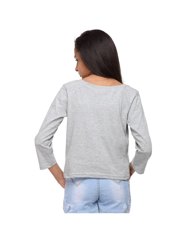 Grey Knit Crop Tee   (Stellar) - GENZEE
