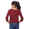 Maroon Crop Tee with Comfort Food Print - GENZEE