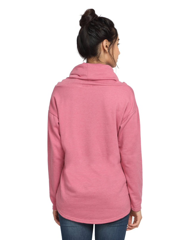 Add a pop of pink to your wardrobe with our trendy Scarf Neck Sweatshirt – buy online now!