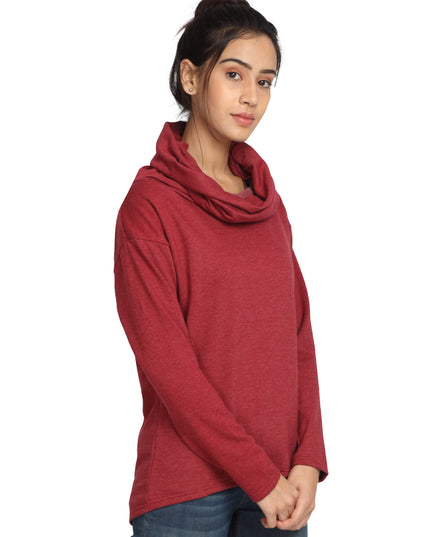 Get your Maroon Scarf Neck Sweatshirt online